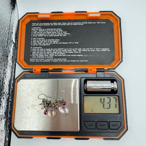 Amethyst Pearl Mixed Gemstone Silver Cha Cha Dangle Earrings Tested Boho Fun - Picture 9 of 10